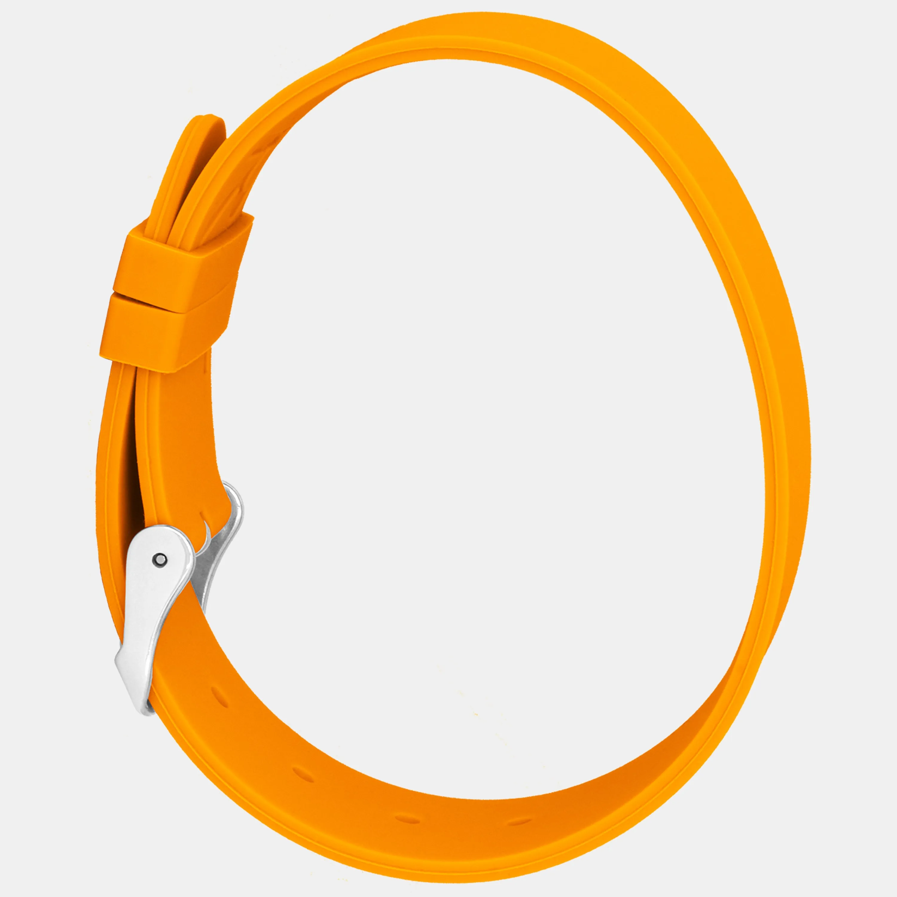 Orange Silicone Strap - Silver Buckle