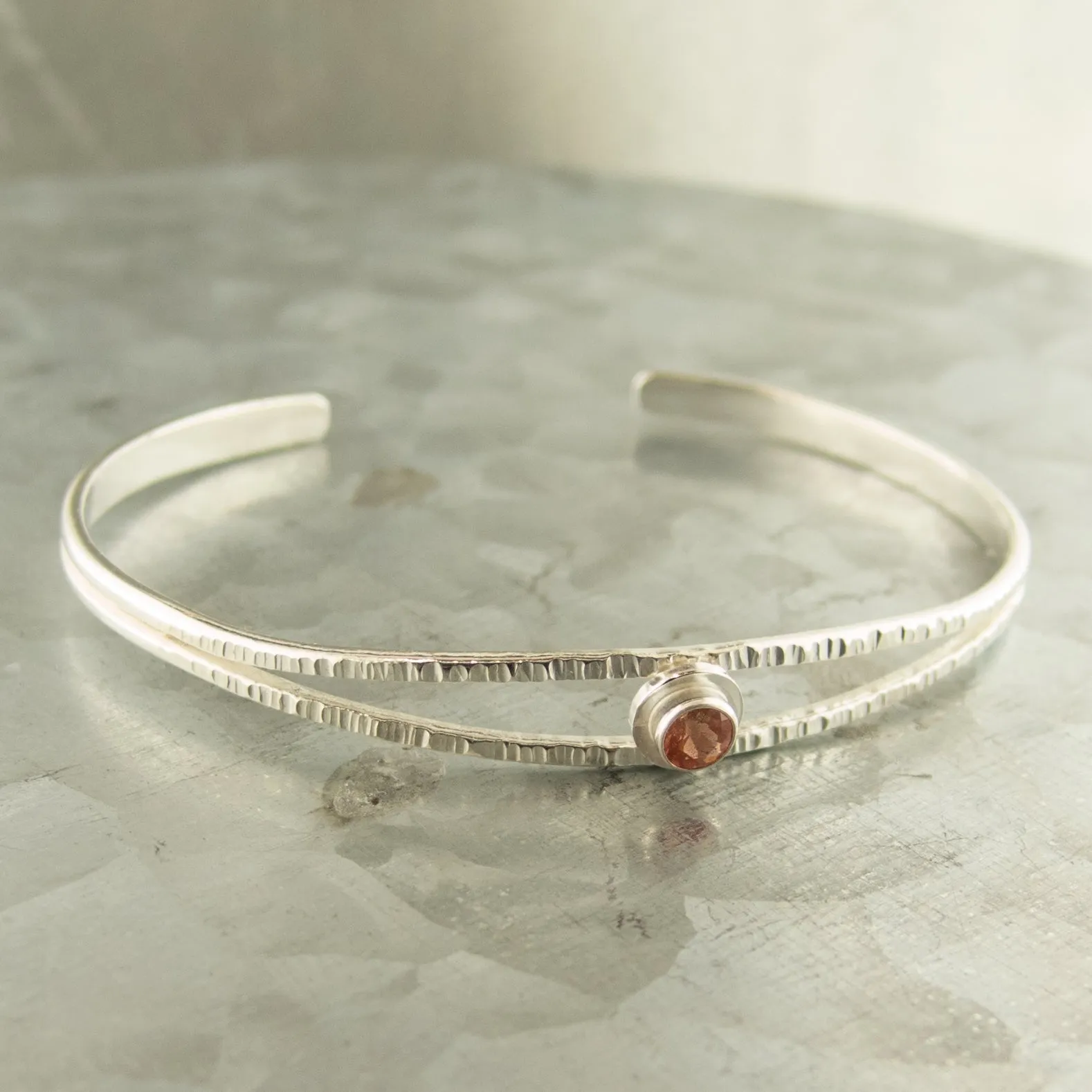 Oregon Sunstone Sterling Split Cuff Bracelet