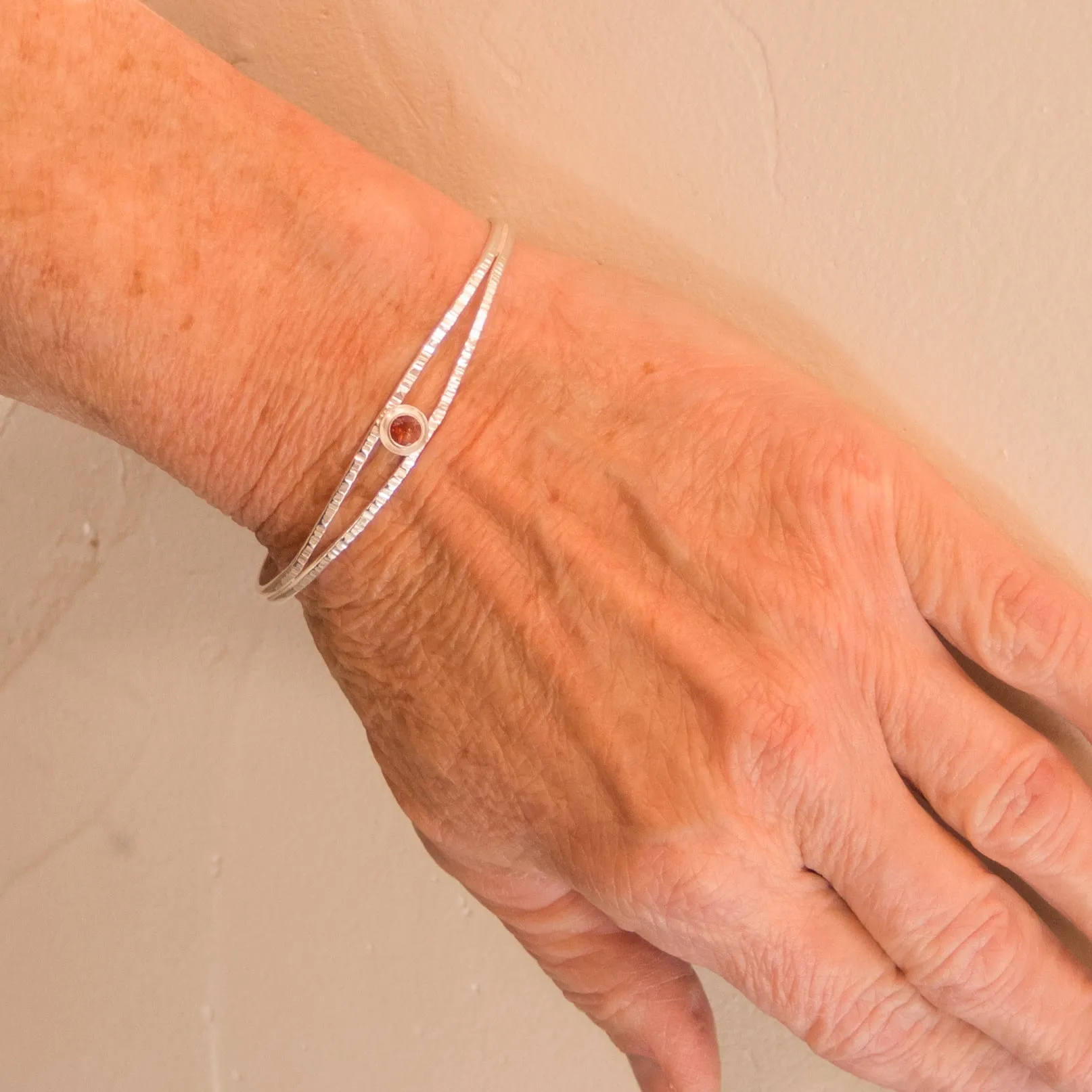 Oregon Sunstone Sterling Split Cuff Bracelet