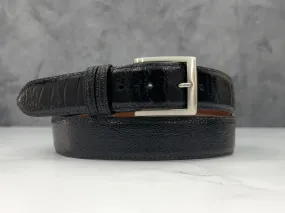 Ostrich Shin Belt: Matte Black