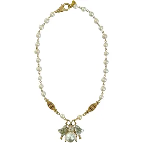 Ostuni Queen Bee Pearl Necklace - Gold