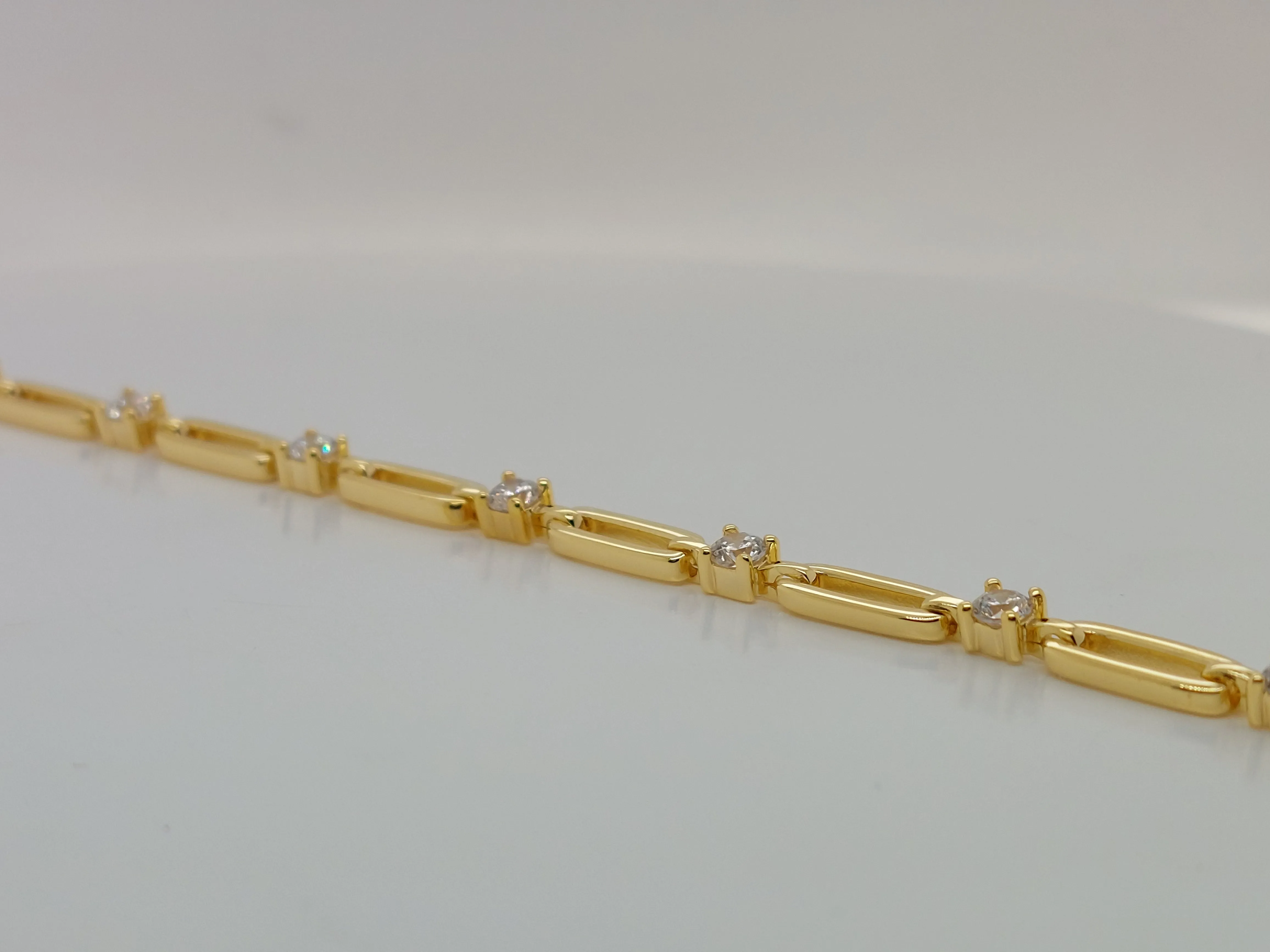 Oval Link CZ Bracelet