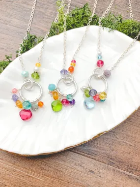 Paige Colorful Gems Pendant Necklace