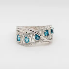 Parity London Blue Topaz Ring in Sterling Silver