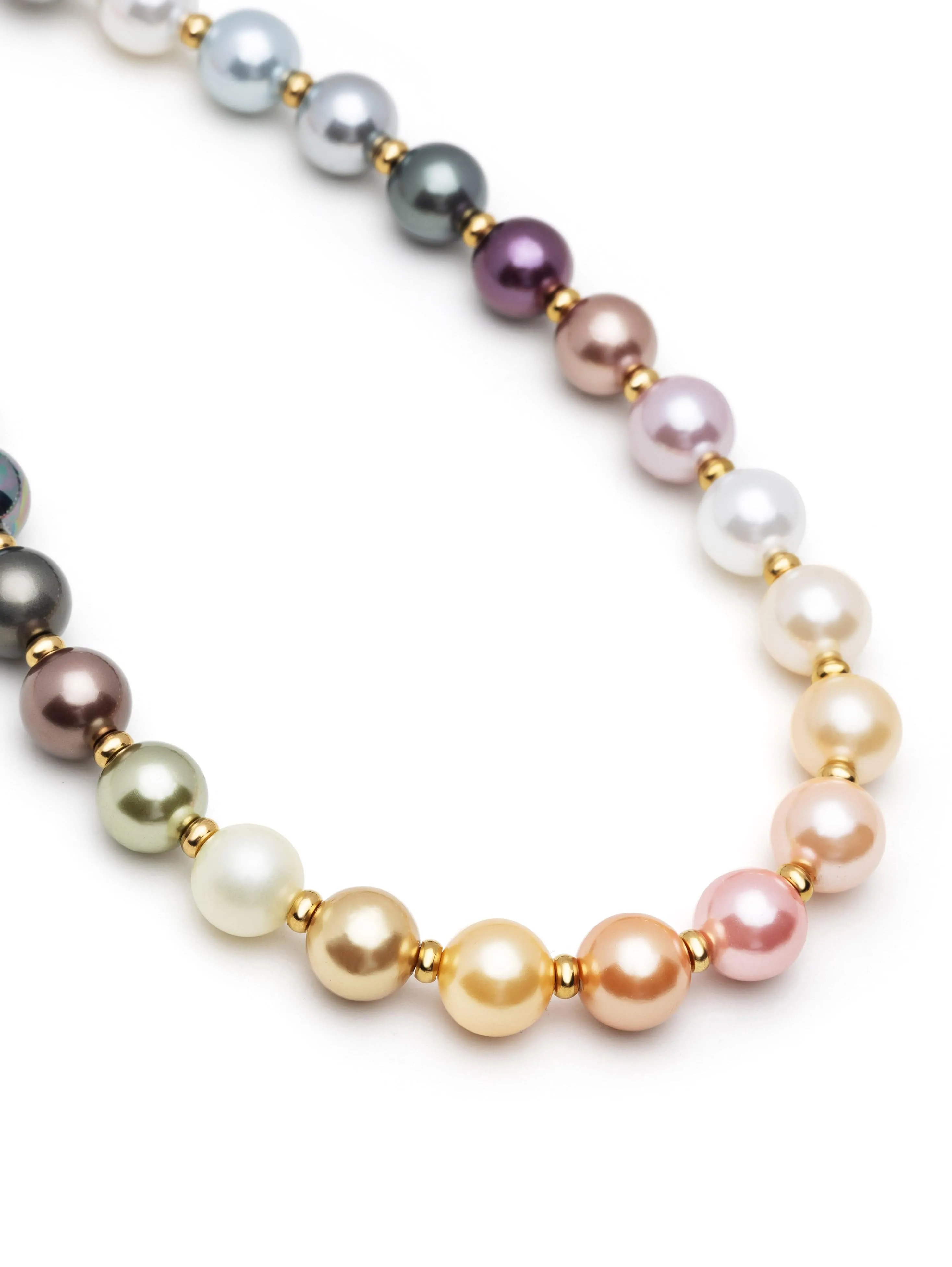 Pastel Pearl Necklace with Gold