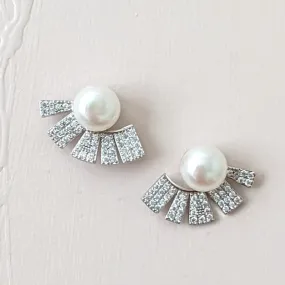 Pearl Fan Shape Earrings Mila