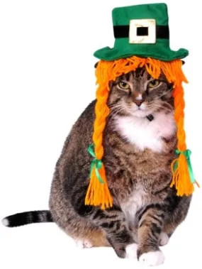 Pets St. Patty's Day Costume Hat with Braids