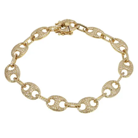 Pig Nose Link Diamond Bracelet