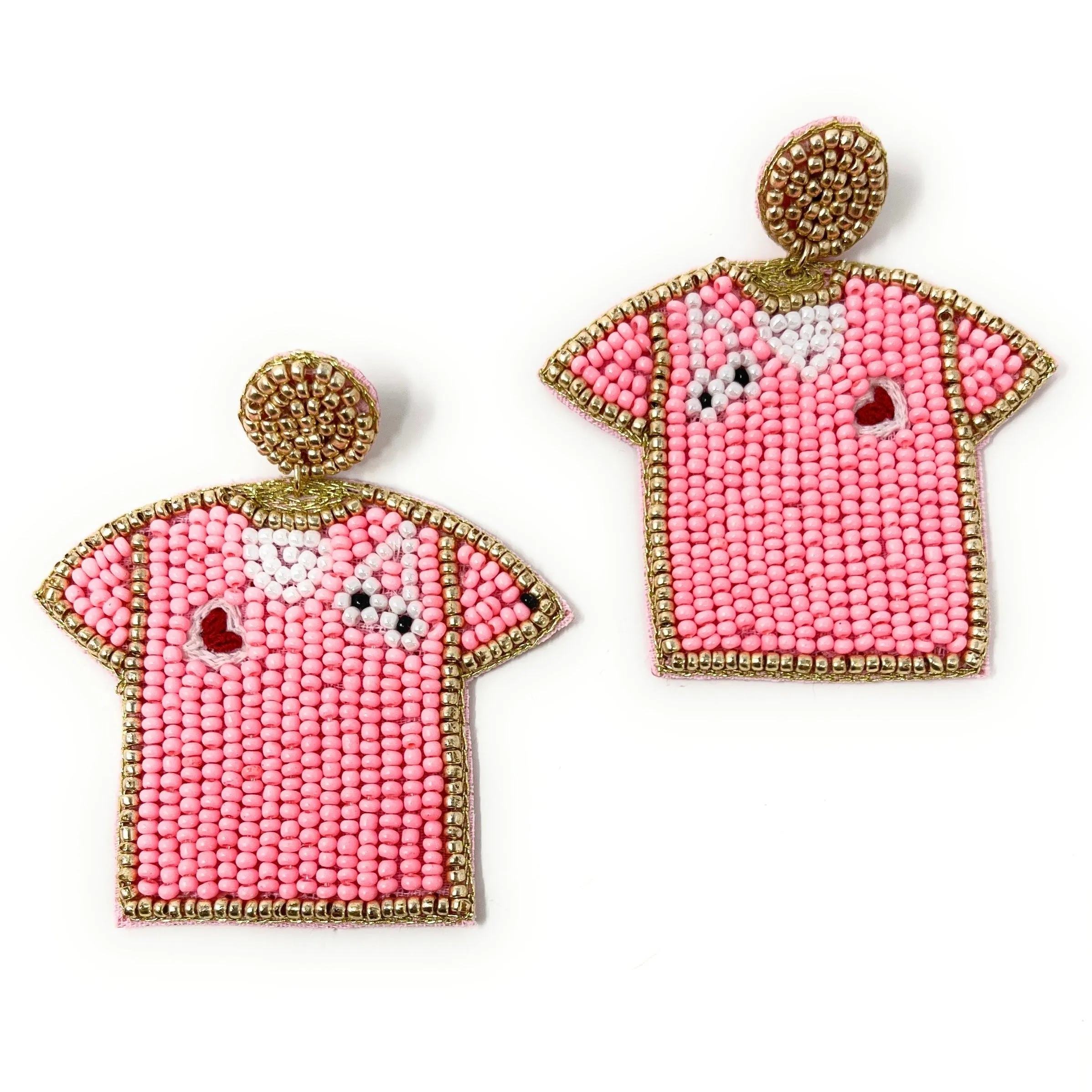 Pink Nurse Scrubs Beaded Earrings