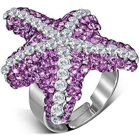 Pink Starfish Adjustable Cocktail Ring