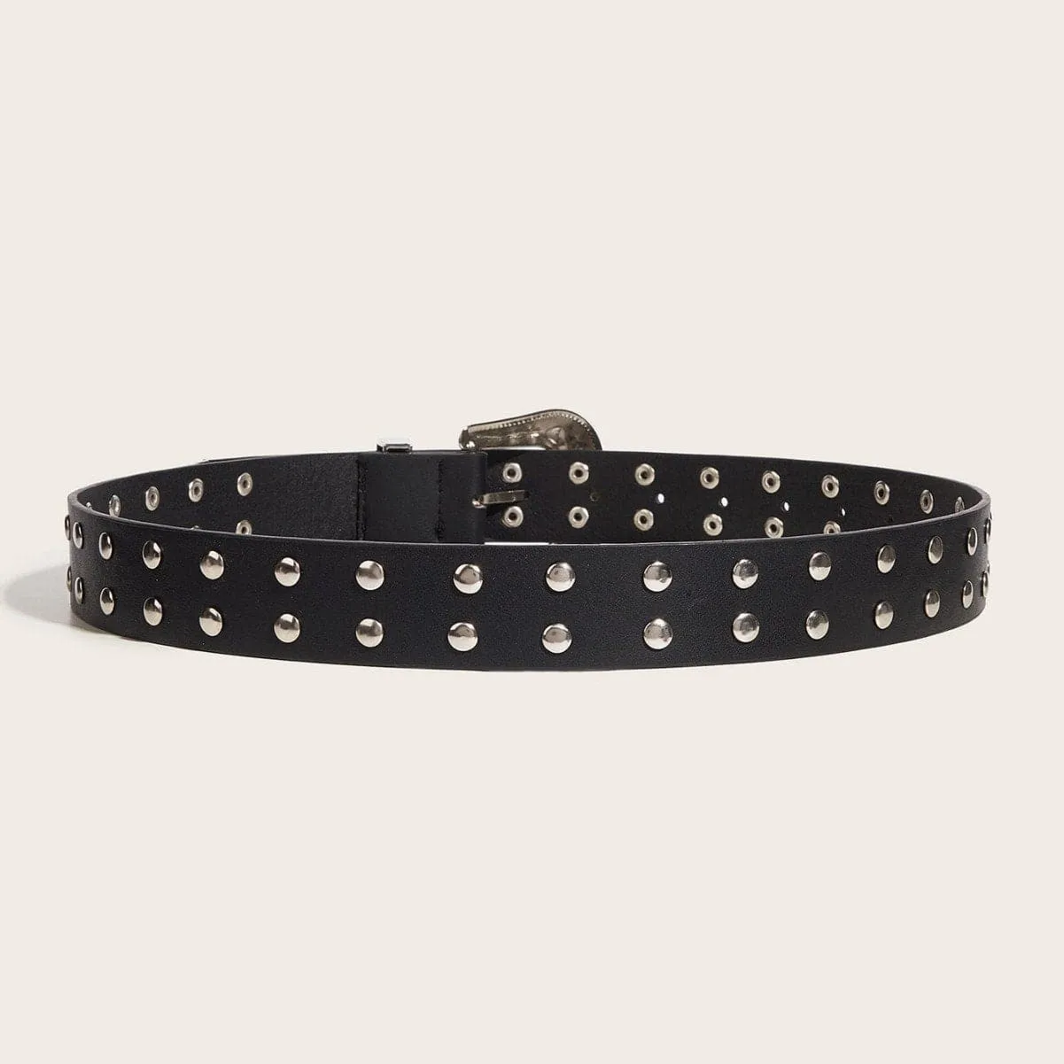 PU leather rivet buckle belt