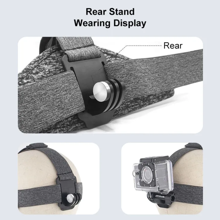 PULUZ Adjustable Head Strap Belt Mount with Phone Clamp & J Hook Mount & Long Screw