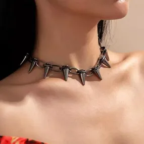 Punk Spike Chokers Collar For Women Men Gothic Harajuku Rivets Chocker Necklaces Kpop Rock Chains Necklace Trendy Jewelry Gifts