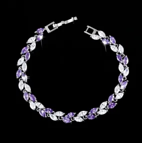 "Desiree" - Purple Cubic Zirconia Bridal Bracelet