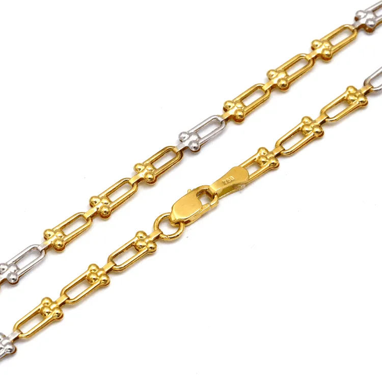 Real Gold GZTF 2 Color Hardware Solid Chain Necklace YW-4566 (50 C.M) CH1255