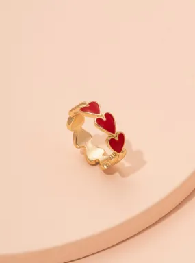 Red & Gold Heart Ring