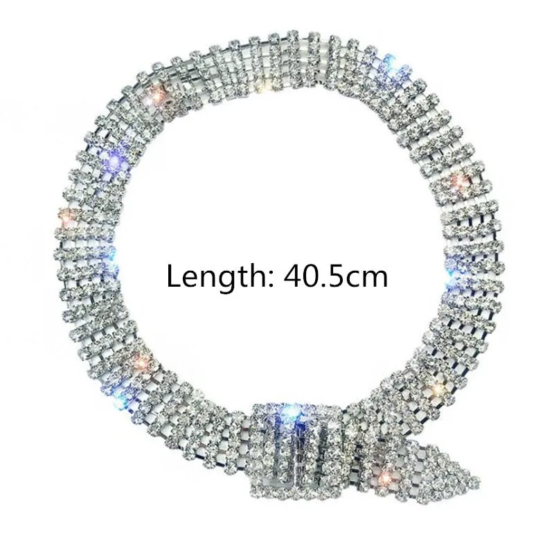 Rhinestone Belt Choker Necklace