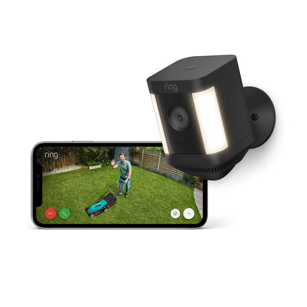 RING Spotlight Cam Plus Battery Full HD 1080p WiFi Security Camera - Black