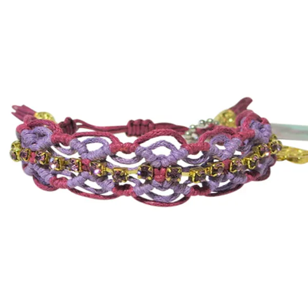 Rose Gonzales "Naomi" Sorbet Collection Woven Bracelet in Burgundy & Violet