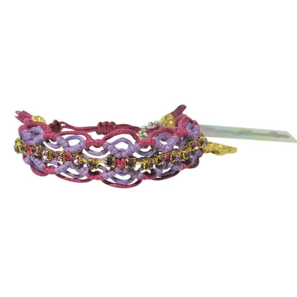 Rose Gonzales "Naomi" Sorbet Collection Woven Bracelet in Burgundy & Violet