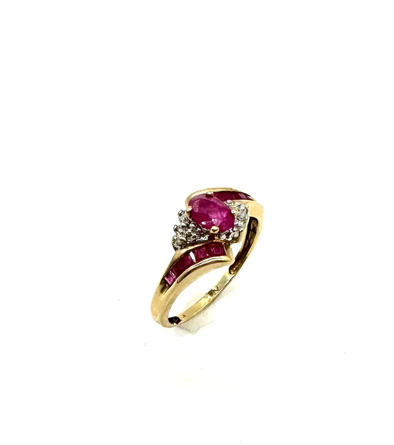 Ruby & Diamond Accent Bypass Ring