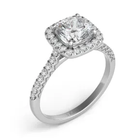 S. Kashi 14K White Gold .61ctw Diamond Halo Engagement Ring (87354)