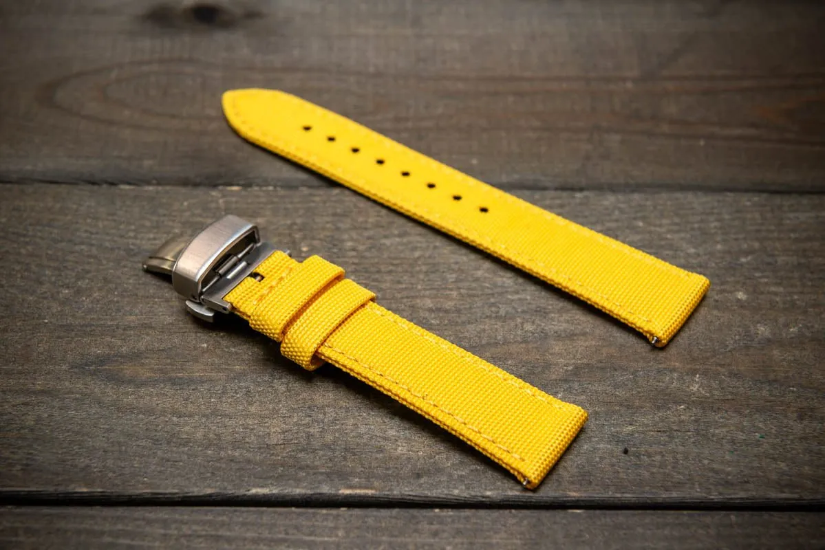 Sailcloth waterproof watch strap. Deployment clasp.