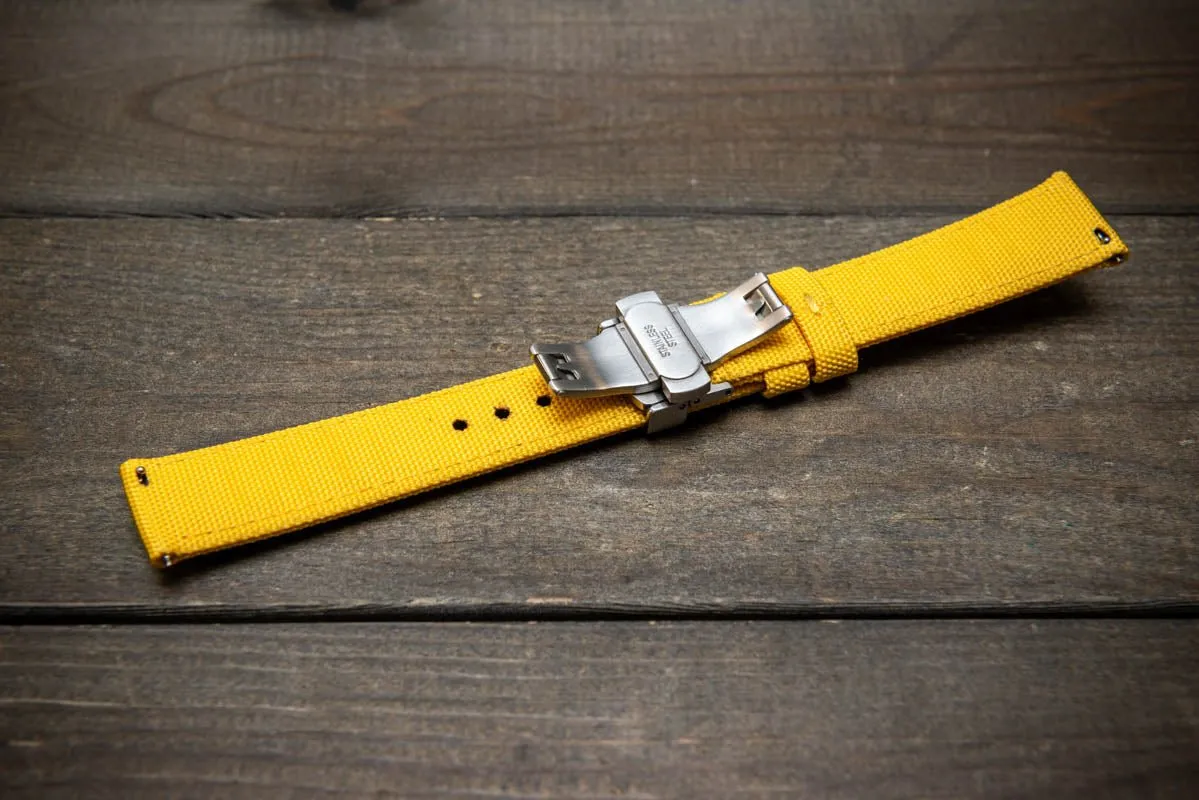 Sailcloth waterproof watch strap. Deployment clasp.