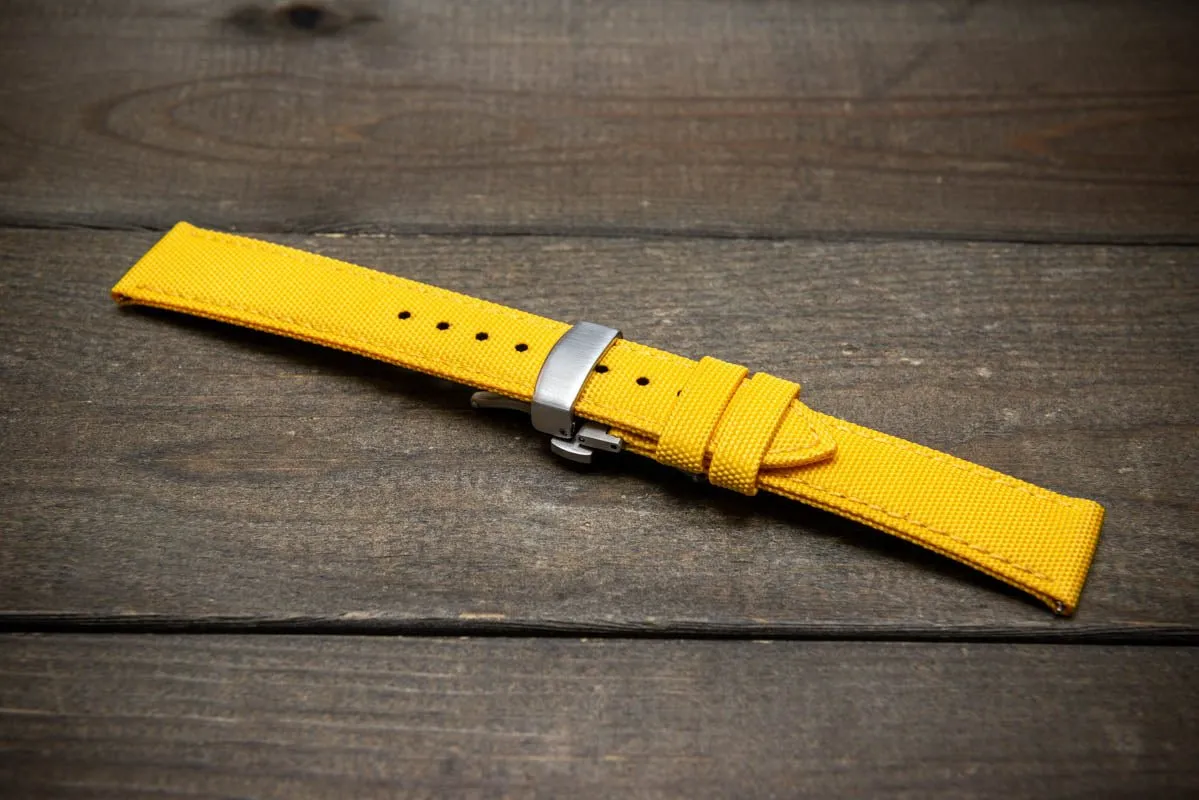 Sailcloth waterproof watch strap. Deployment clasp.