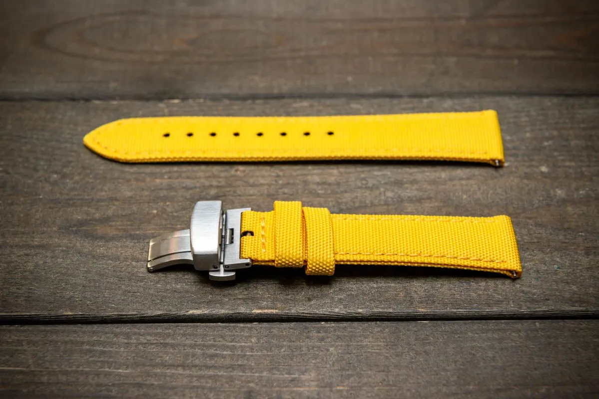 Sailcloth waterproof watch strap. Deployment clasp.