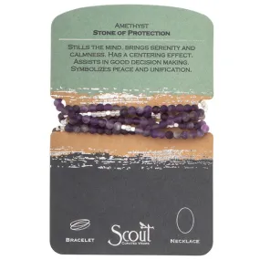 Scout Curated Wears - Stone Wrap Bracelet/Necklace - Amethyst - Stone Of Protection