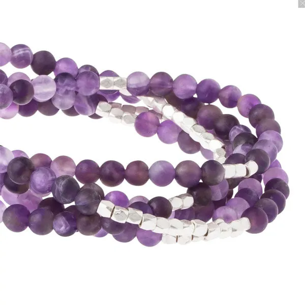 Scout Curated Wears - Stone Wrap Bracelet/Necklace - Amethyst - Stone Of Protection