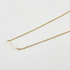 Seed Pearl Necklace on Gold Plate