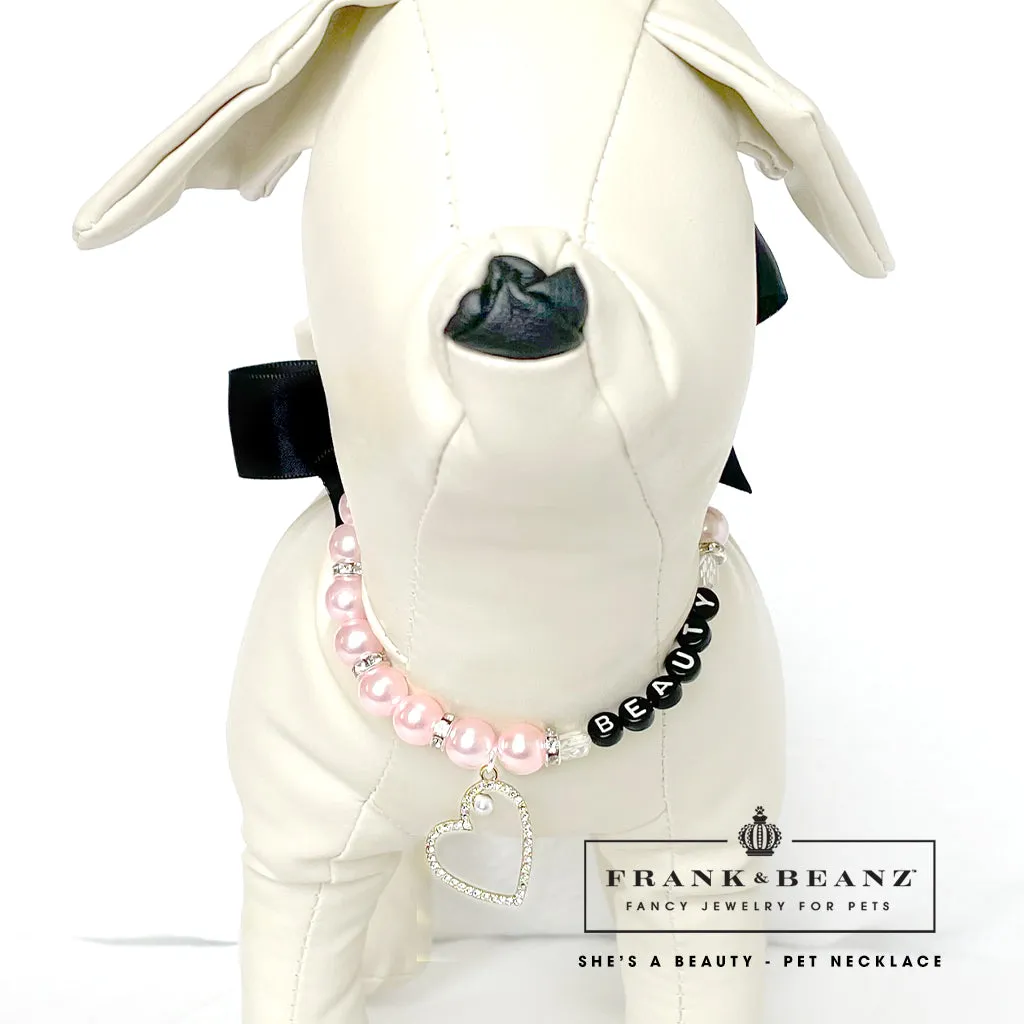 She's a Beauty Personalized Pearl Dog Necklace Luxury Pet Jewelry