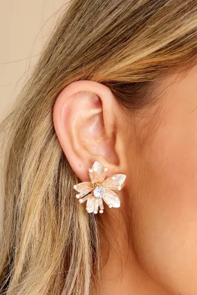 Shimmer Stud Rose Earring