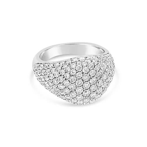 Signature 18k White Gold Pave Diamond Pinky Ring