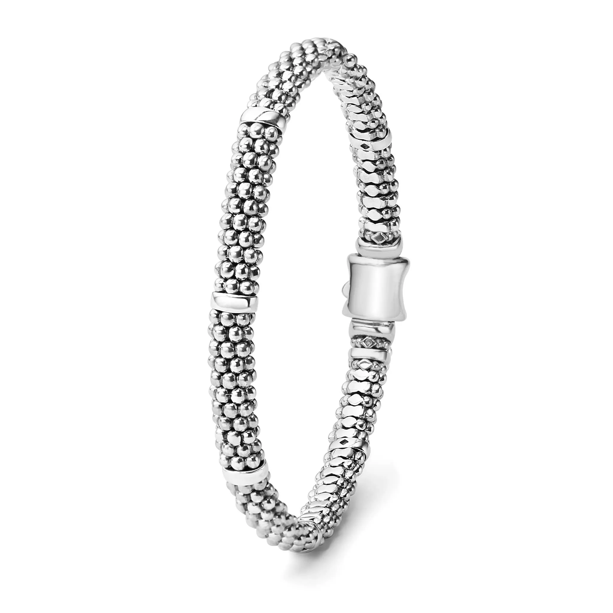 Signature Caviar Silver Station Caviar Bracelet | 6mm