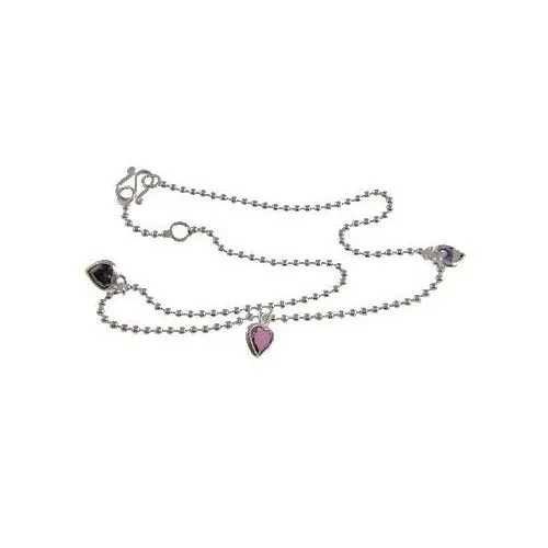 Silver & Amethyst Hearts Bracelet