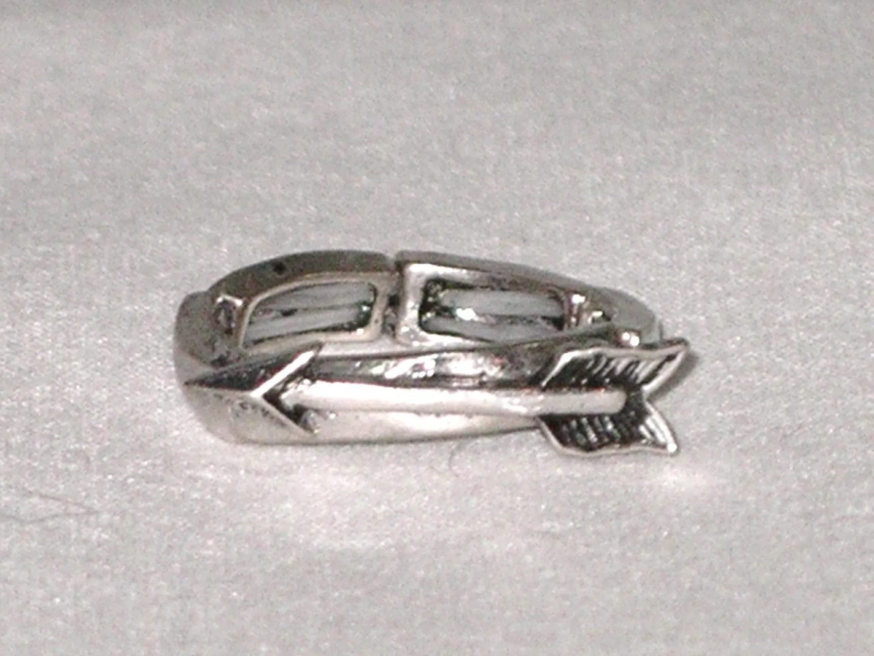 Silver Arrow Stretch Ring Boho Accessory Fits Any Finger Tribal Burnished Silver Tone Ladies Southwestern Indian Jewelry