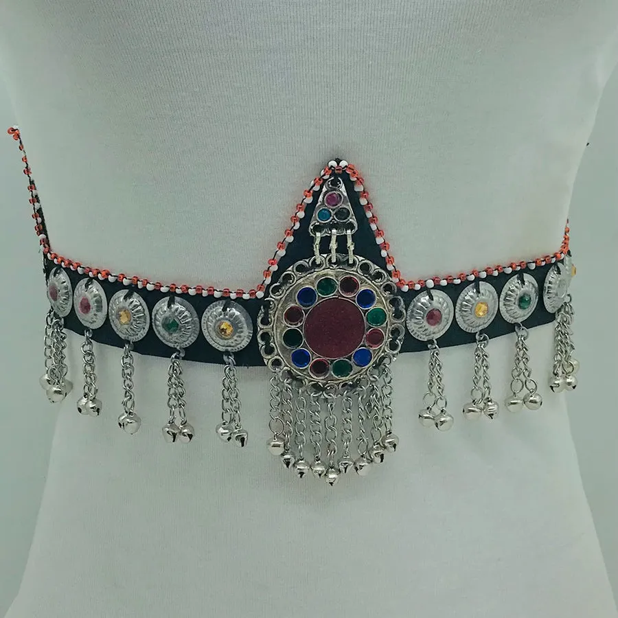 Silver Kuchi Tribal Belly Belt, Ethnic Kuchi Belly Dance Belt