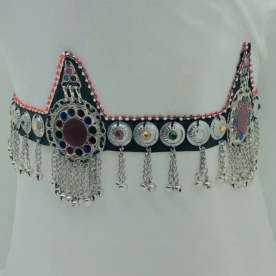 Silver Kuchi Tribal Belly Belt, Ethnic Kuchi Belly Dance Belt