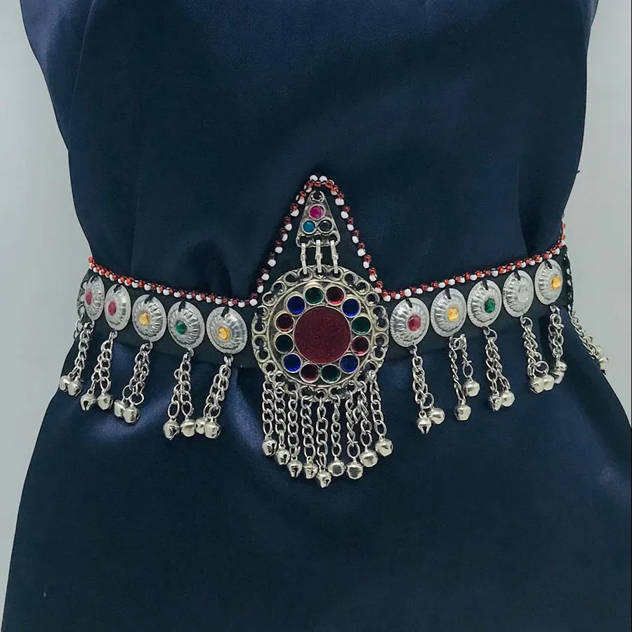 Silver Kuchi Tribal Belly Belt, Ethnic Kuchi Belly Dance Belt