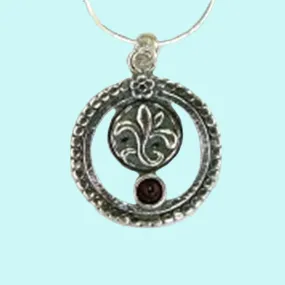 Silver necklace Gothic motif pendant Fleur de Lis