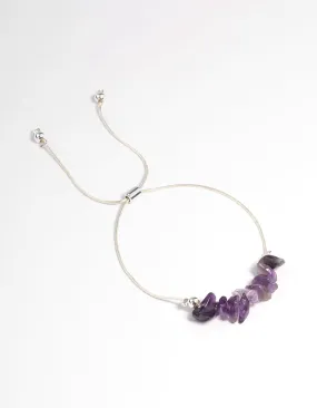 Silver Plated Amethyst Toggle Bracelet