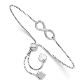 Silver Polished Infinity Adjustable Bracelet