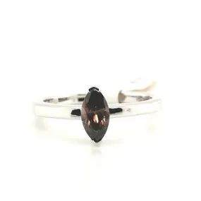 Silver Smokey Quartz Stacking Ring