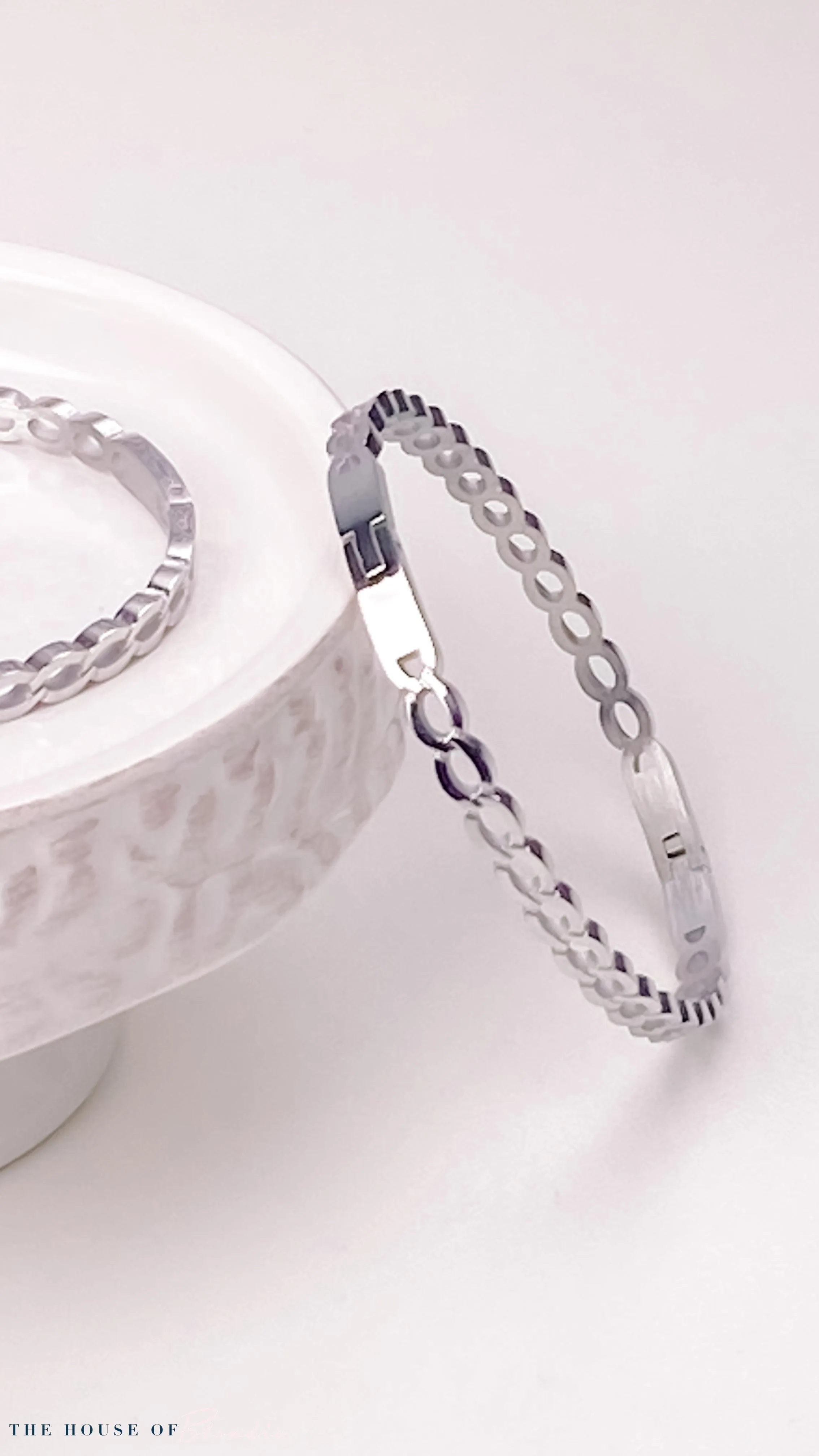 Silver Stainless Steel Twist Chain Bracelet