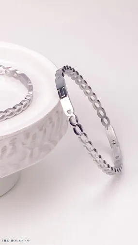 Silver Stainless Steel Twist Chain Bracelet