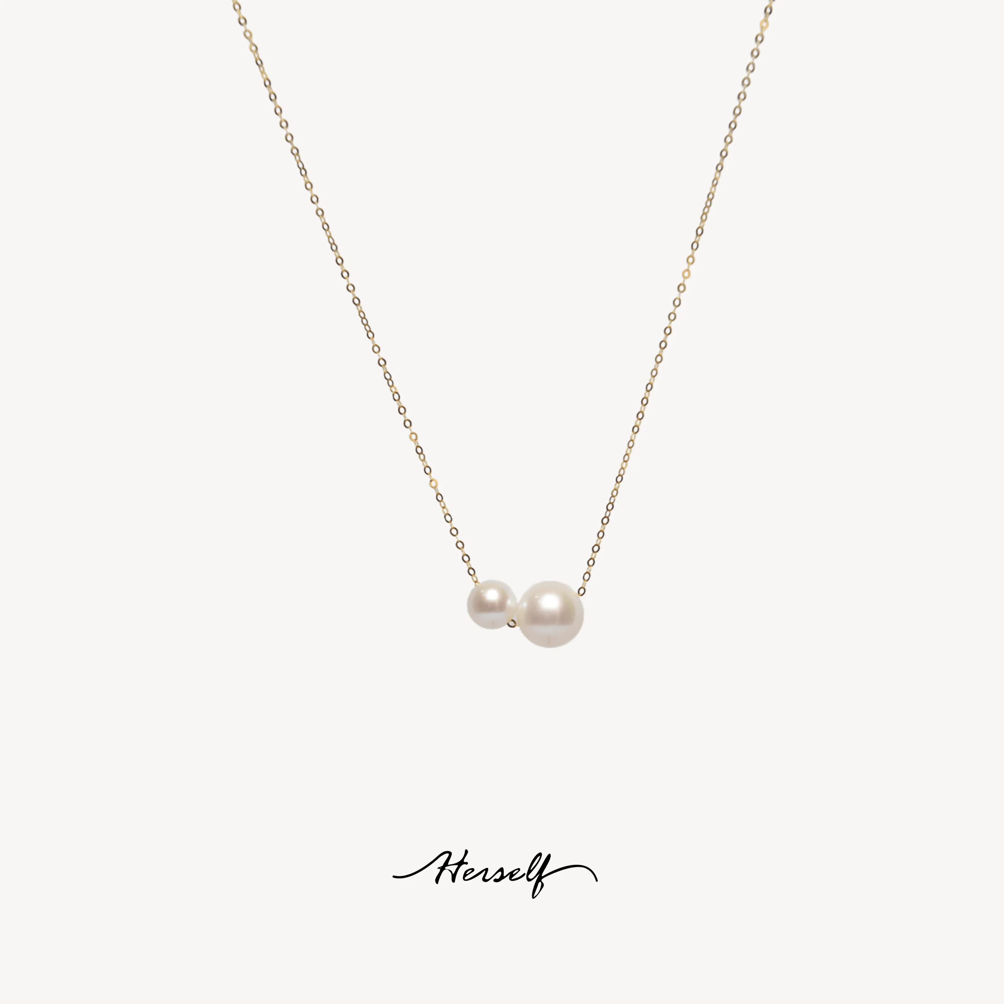 Sister Pearls Necklace 18K Gold