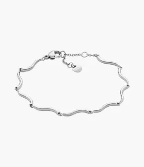 SKJ1793040 - Skagen Women's Kariana Essential Waves Silver Stainless Steel Chain Bracelet  for Women